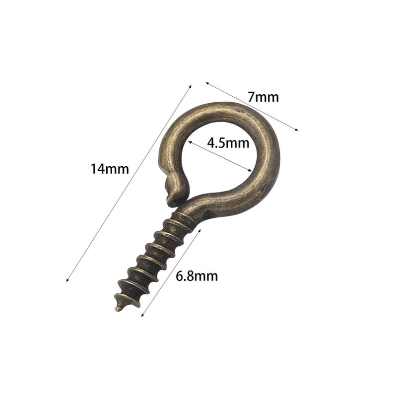Linsoir Beads 0.55inch/7X14mm Screw Eye Pins for Jewelry Making Eyepins Hook Eyelets Screw Threaded Gold Tone Clasps Hooks for DIY Jewelry Making 200 pcs/lot - Image 2